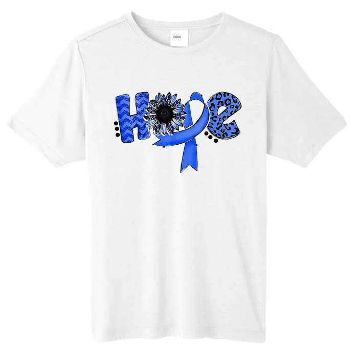 Hope Blue Ribbon Sunflower Colorectal Colon Cancer Awareness ChromaSoft Performance T-Shirt