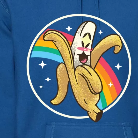 Happy Banana Rainbow Japan Style Otaku Kawaii Vaporwave Funny Gift Premium Hoodie