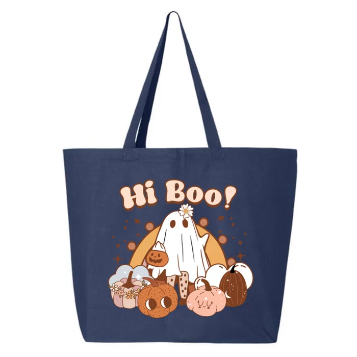 Hi Boo Retro Groovy Hippie Cute Ghost Halloween Gift 25L Jumbo Tote