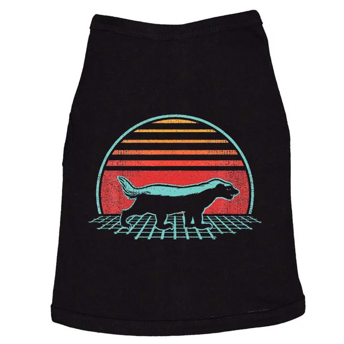 Honey Badger Retro Vintage 80s Style Animal Lover Gift Doggie Tank