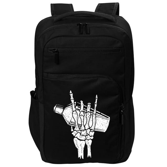 Halloween Bartender Rock On Hand Shaker Skeleton Bartending Impact Tech Backpack