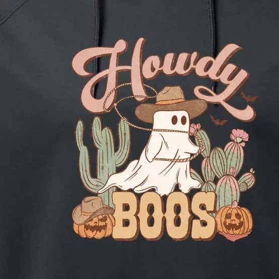 Howdy Boo Retro Western Halloween For Cowboy Cowgirl Gift Performance Fleece Hoodie