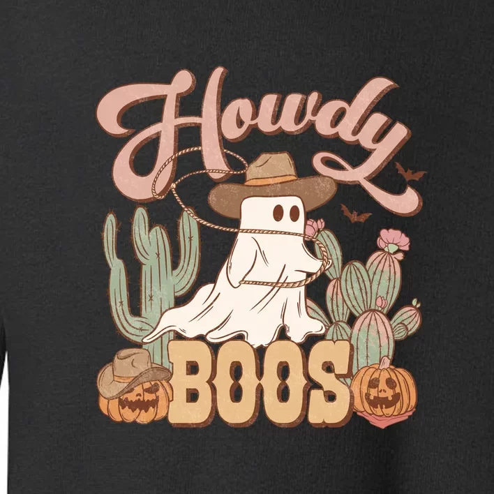 Howdy Boo Retro Western Halloween For Cowboy Cowgirl Gift Toddler Sweatshirt