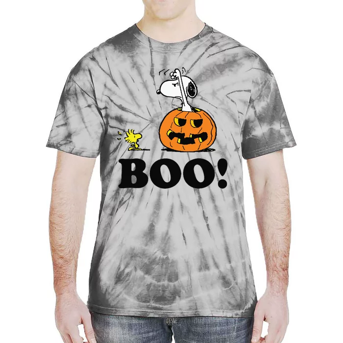 Halloween Boo Raglan Baseball Tie-Dye T-Shirt