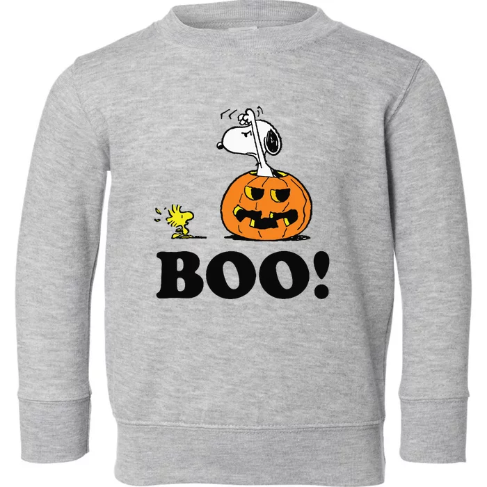 Halloween Boo Raglan Baseball Toddler Sweatshirt