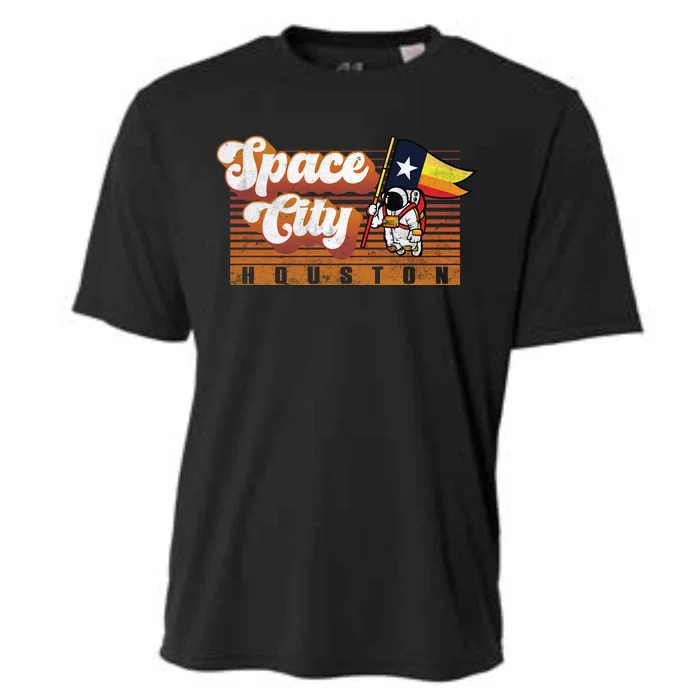 Houston Baseball Space City Astronaut Retro Distressed Cooling Performance Crew T-Shirt