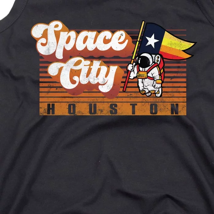 Houston Baseball Space City Astronaut Retro Distressed Tank Top