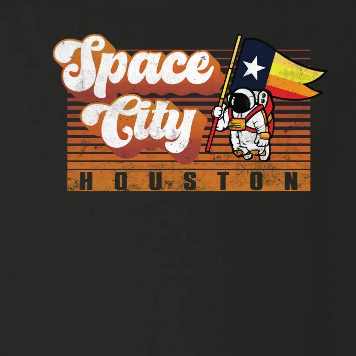 Houston Baseball Space City Astronaut Retro Distressed Toddler Long Sleeve Shirt