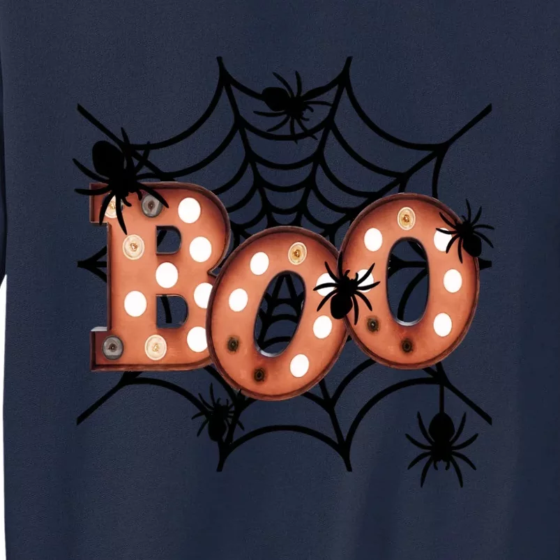 Halloween Boo Spiderweb Scary Spooky Halloween Tall Sweatshirt