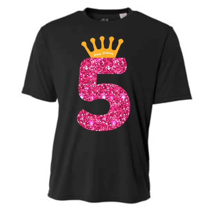 Happy Birthday Shirt, Girls 5th Party 5 Years Old Bday Cooling Performance Crew T-Shirt