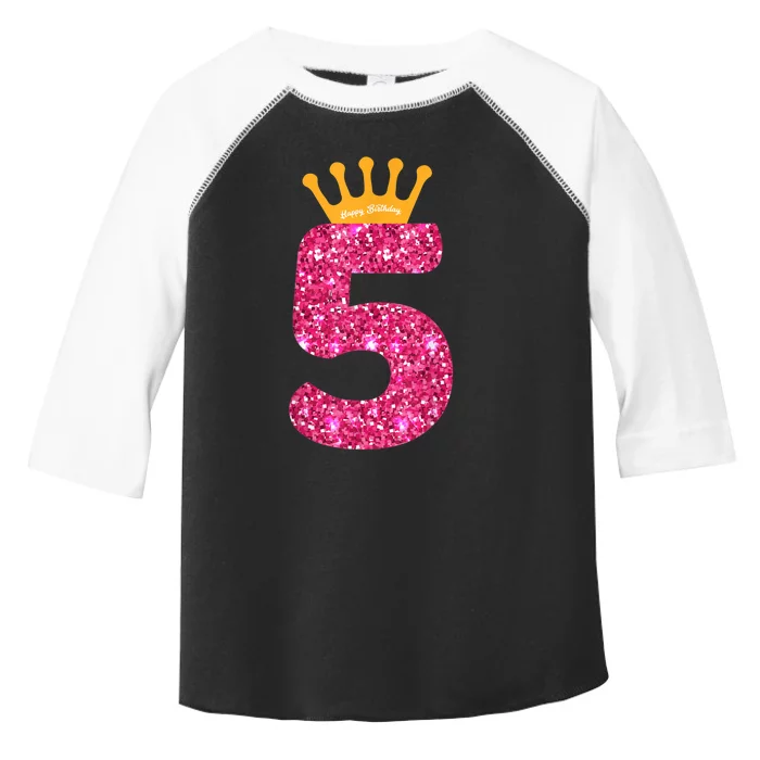 Happy Birthday Shirt, Girls 5th Party 5 Years Old Bday Toddler Fine Jersey T-Shirt