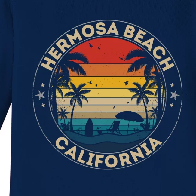 Hermosa Beach Souvenir Gift California Reminder Gift Baby Long Sleeve Bodysuit