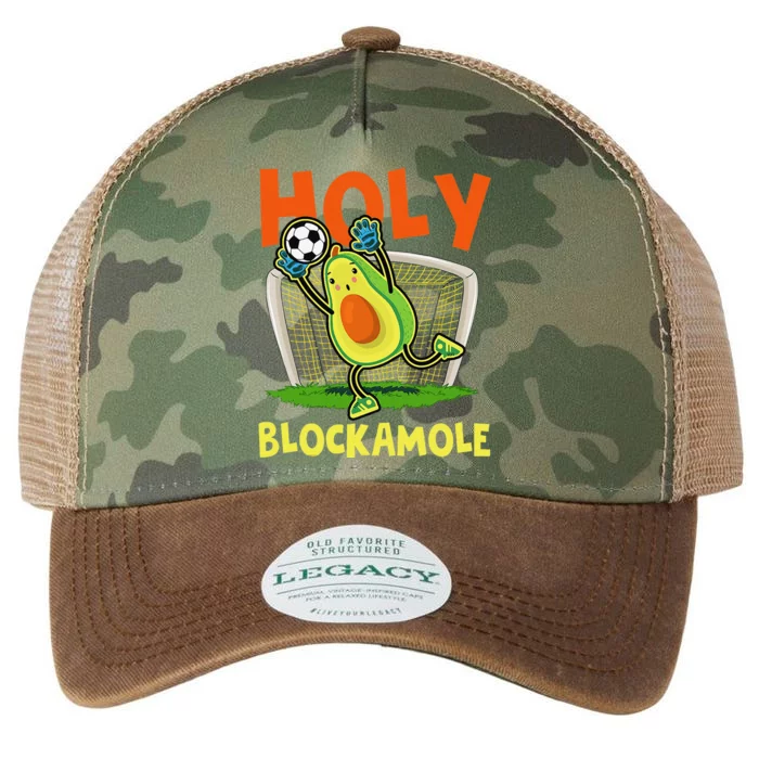 Holy Blockamole Soccer Blocker Funny Avocado Goalie Legacy Tie Dye Trucker Hat