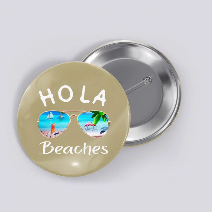 Hola Beaches Summer Sunglasses Flamingo Beach Ocean Button