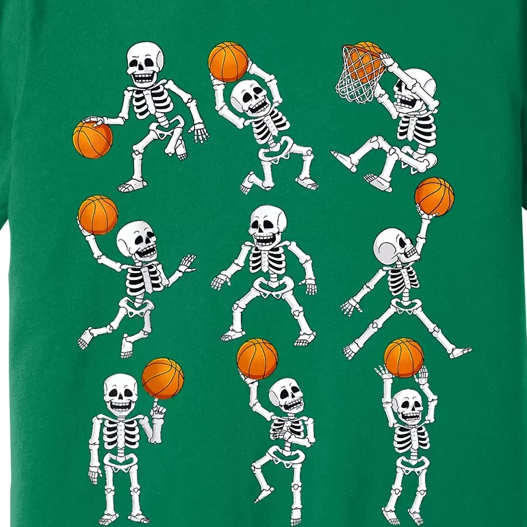 Halloween Basketball Skeletons Dunking Dribble Premium T-Shirt