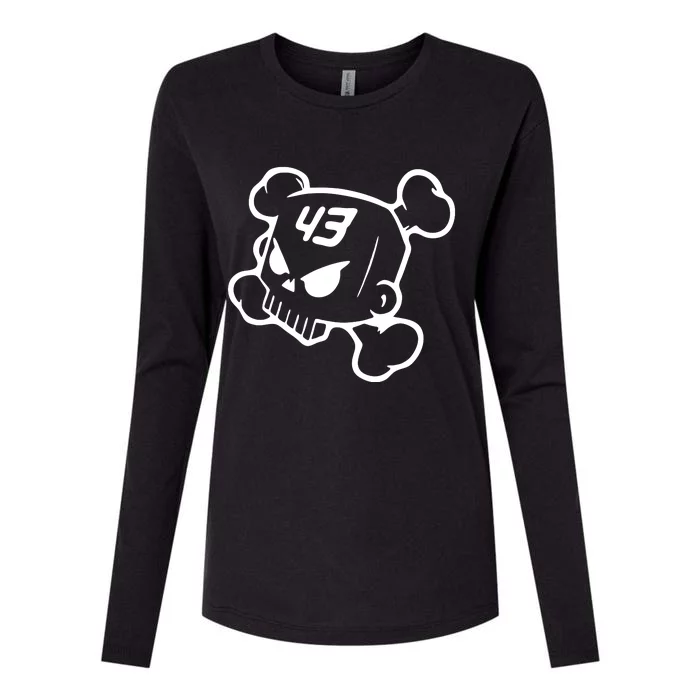 Hoonigan Block Skull Racing Legend Ken Crossbones Tribute Womens Cotton Relaxed Long Sleeve T-Shirt