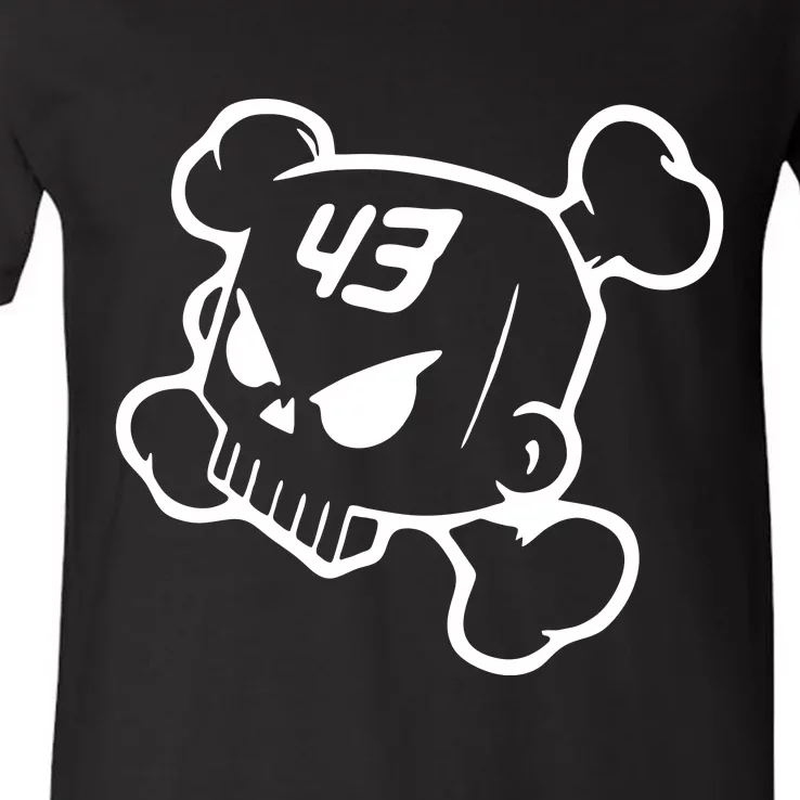 Hoonigan Block Skull Racing Legend Ken Crossbones Tribute V-Neck T-Shirt