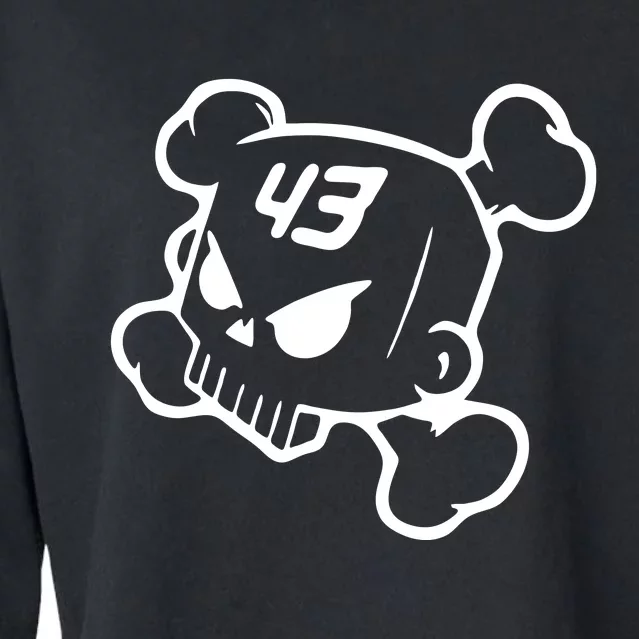 Hoonigan Block Skull Racing Legend Ken Crossbones Tribute Cropped Pullover Crew