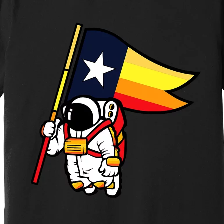 Houston Baseball Space City Astronaut Texas Flag Premium T-Shirt