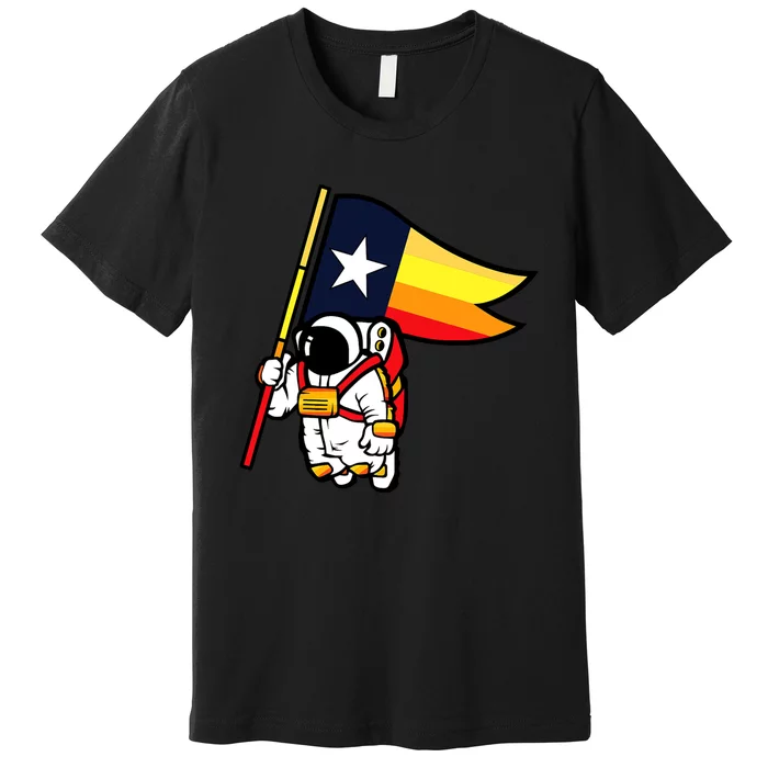 Houston Baseball Space City Astronaut Texas Flag Premium T-Shirt