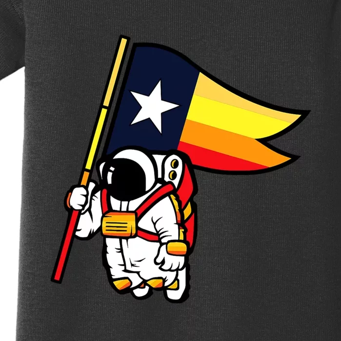 Houston Baseball Space City Astronaut Texas Flag Baby Bodysuit