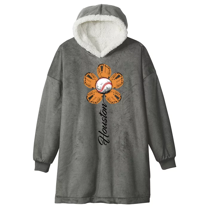 Houston Baseball Sunflower Hooded Wearable Blanket