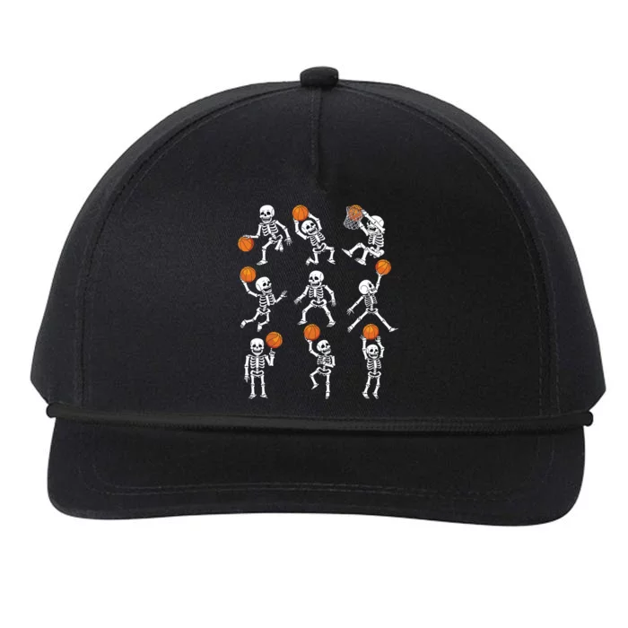 Halloween Basketball Skeletons Dunking Dribble Boy Snapback Five-Panel Rope Hat