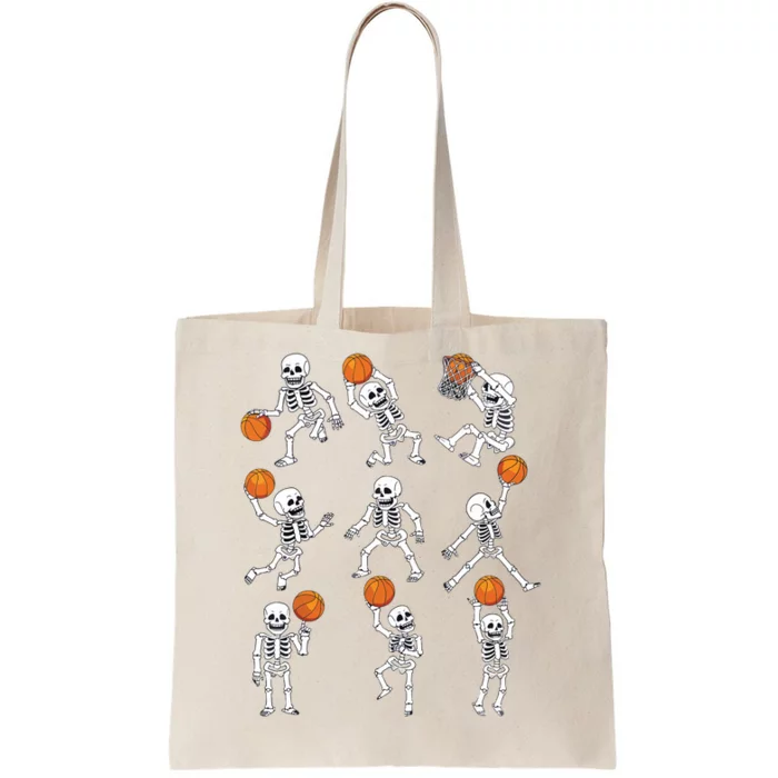 Halloween Basketball Skeletons Dunking Dribble Boy Tote Bag