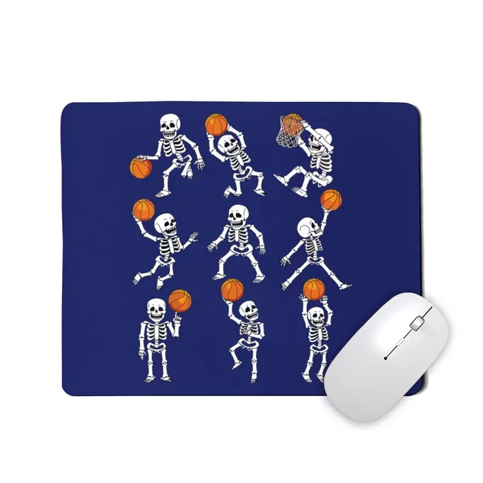 Halloween Basketball Skeletons Dunking Dribble Boy Mousepad