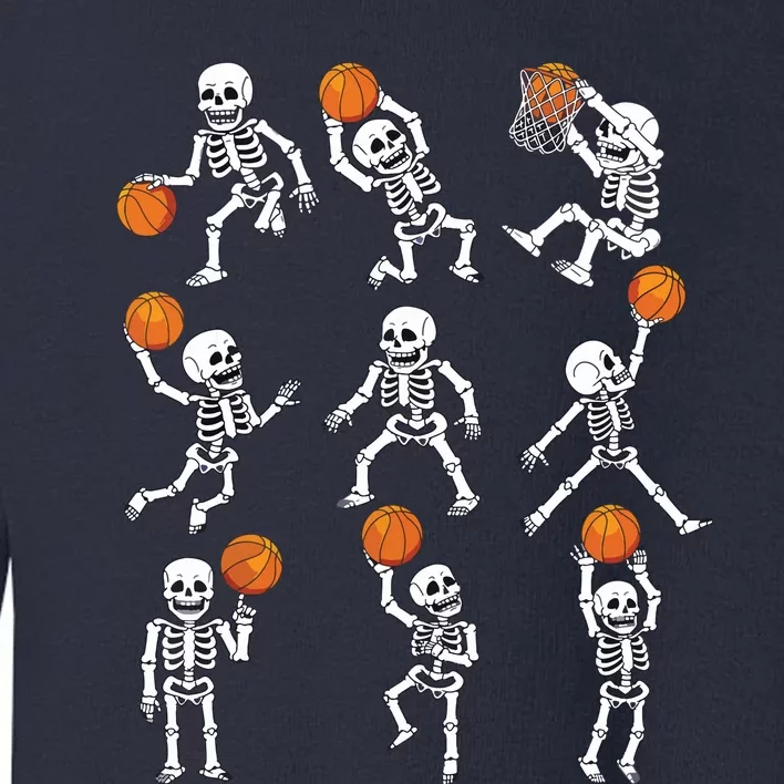 Halloween Basketball Skeletons Dunking Dribble Boy Toddler Sweatshirt