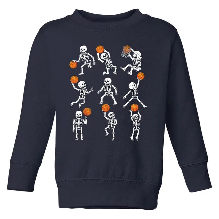 Halloween Basketball Skeletons Dunking Dribble Boy Toddler Sweatshirt