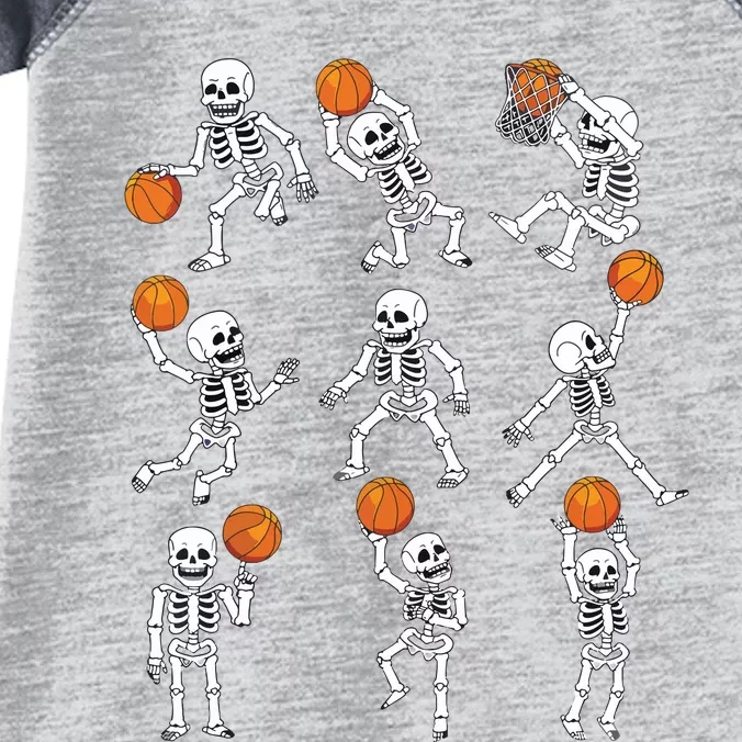 Halloween Basketball Skeletons Dunking Dribble Boy Infant Baby Jersey Bodysuit