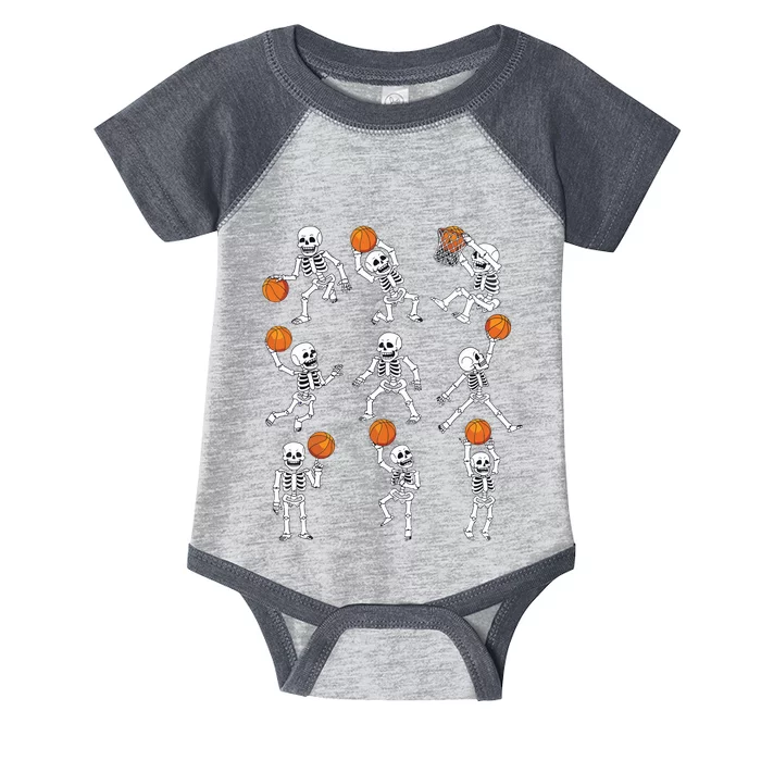 Halloween Basketball Skeletons Dunking Dribble Boy Infant Baby Jersey Bodysuit