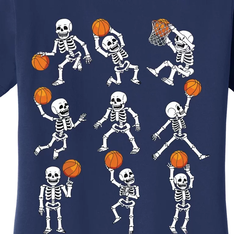 Halloween Basketball Skeletons Dunking Dribble Boy Women's T-Shirt