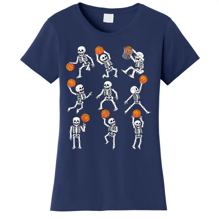 Halloween Basketball Skeletons Dunking Dribble Boy Women's T-Shirt