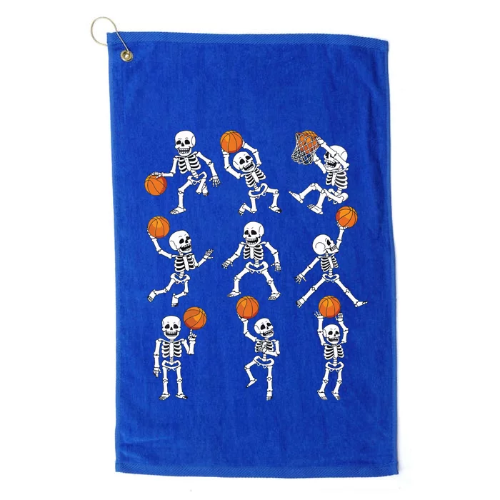 Halloween Basketball Skeletons Dunking Dribble Boy Platinum Collection Golf Towel