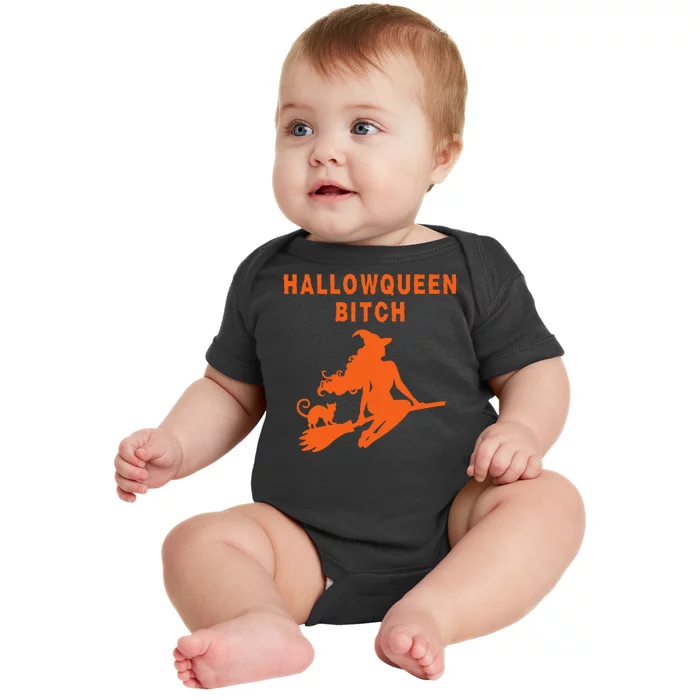 HallowQueen Bitch Spooky Bitch Halloween Costume Party Witch Funny Halloween Baby Bodysuit