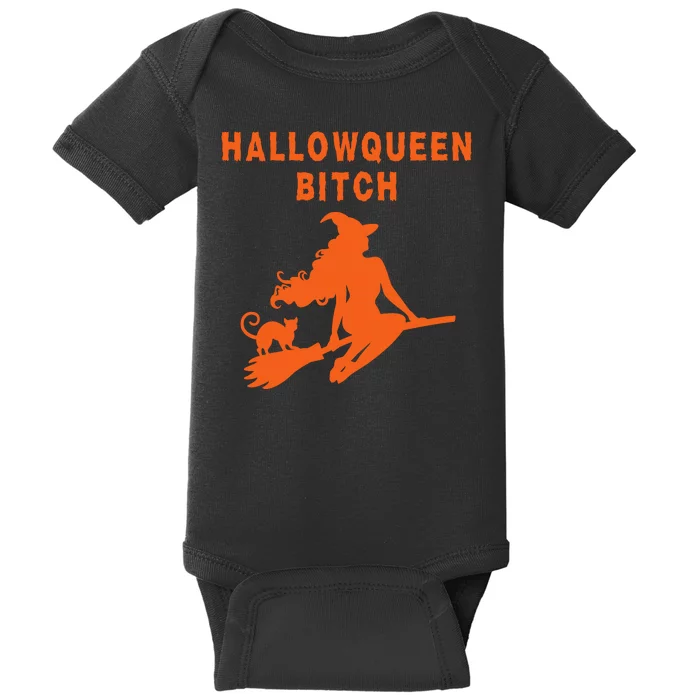 HallowQueen Bitch Spooky Bitch Halloween Costume Party Witch Funny Halloween Baby Bodysuit