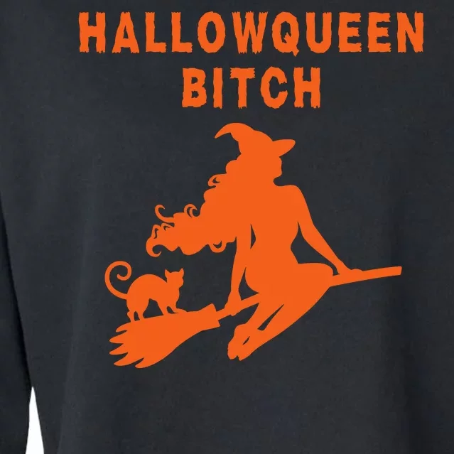 HallowQueen Bitch Spooky Bitch Halloween Costume Party Witch Funny Halloween Cropped Pullover Crew