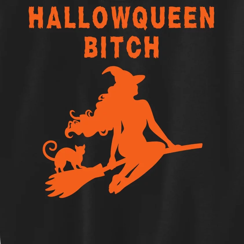 HallowQueen Bitch Spooky Bitch Halloween Costume Party Witch Funny Halloween Kids Sweatshirt