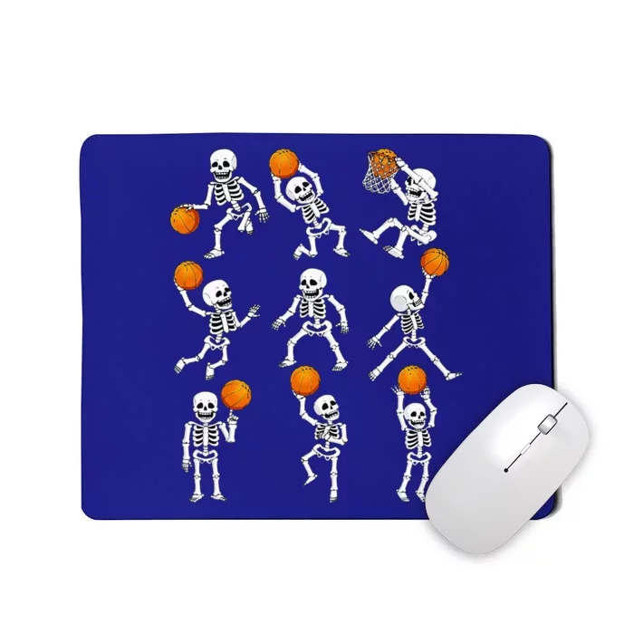 Halloween Basketball Skeletons Dunking Dribble Mousepad