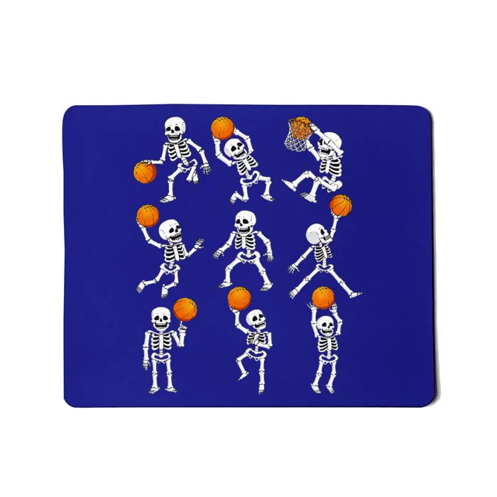 Halloween Basketball Skeletons Dunking Dribble Mousepad