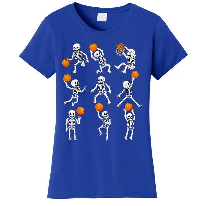 Halloween Basketball Skeletons Dunking Dribble Women's T-Shirt