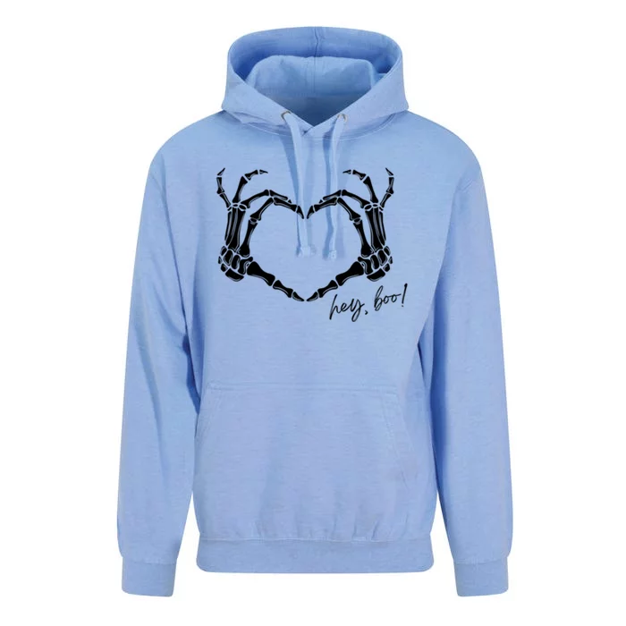 Hey Boo Skeleton Heart Shape Hands Sweethearts Lovers Cool Gift Unisex Surf Hoodie