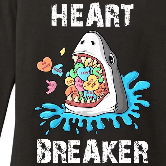 Heart Breaker Shark Funny Valentines Day Womens CVC Long Sleeve Shirt