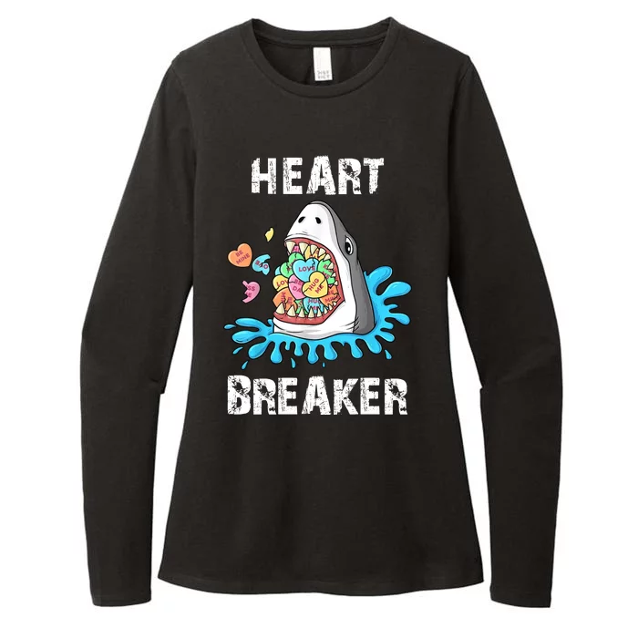 Heart Breaker Shark Funny Valentines Day Womens CVC Long Sleeve Shirt