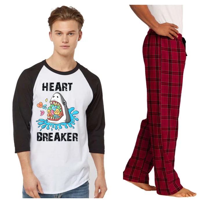 Heart Breaker Shark Funny Valentines Day Raglan Sleeve Pajama Set