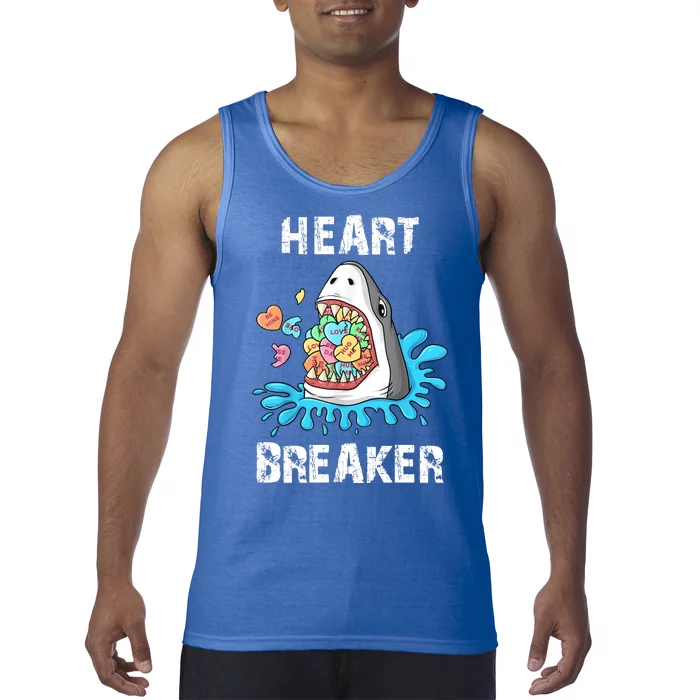 Heart Breaker Shark Funny Valentines Day Tank Top