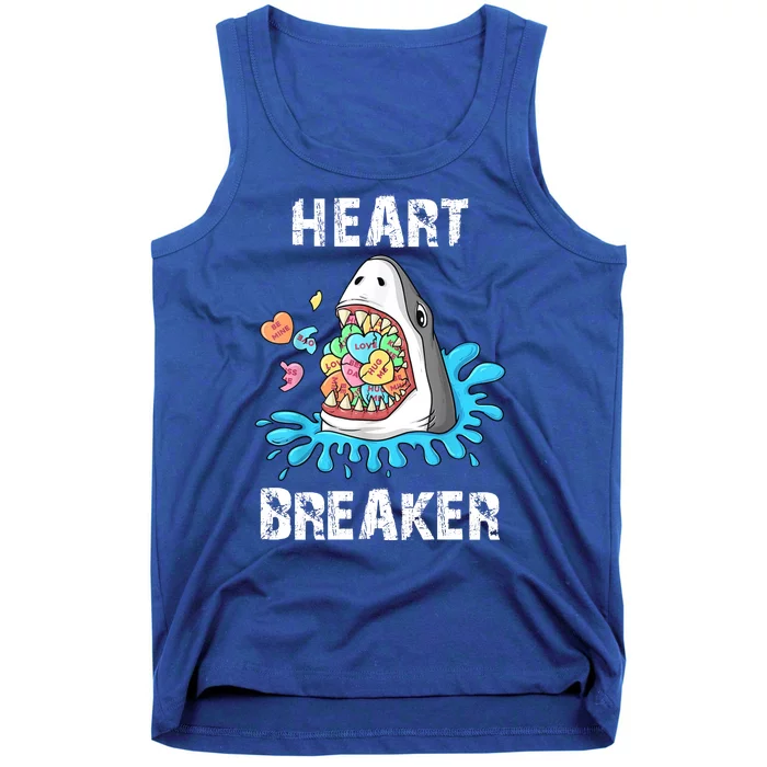 Heart Breaker Shark Funny Valentines Day Tank Top