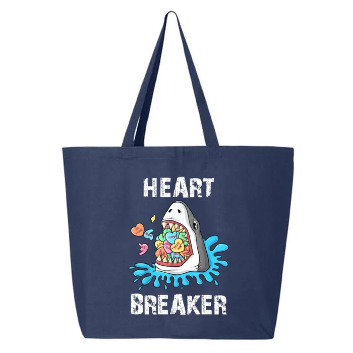 Heart Breaker Shark Funny Valentines Day 25L Jumbo Tote